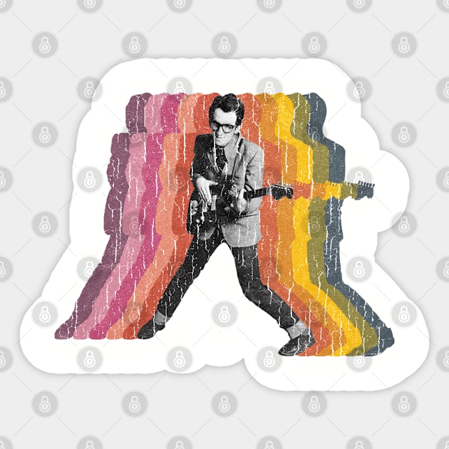 Elvis Costello Retro Vintage Sticker by Baharnis